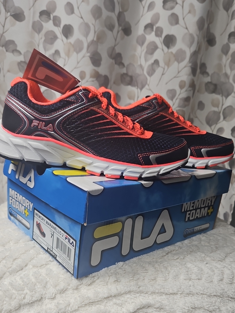Fila Women’s Blue and Coral Athletic Running Shoes